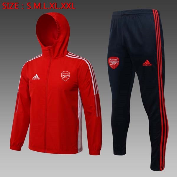 Windjacke Arsenal Komplett Set 2022 Rote Schwarz